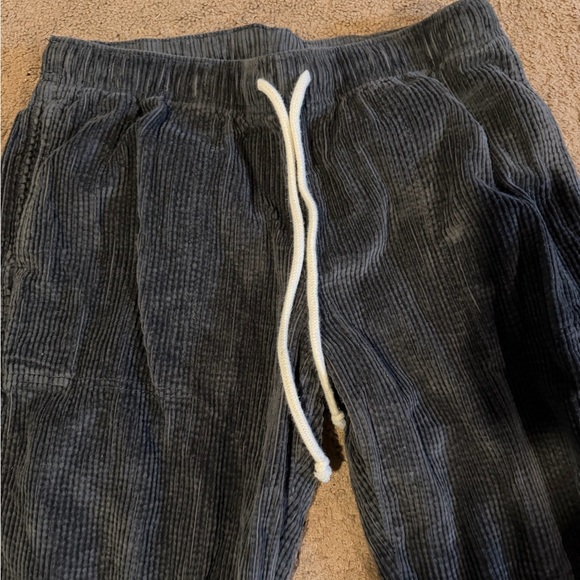 aerie Charcoal Gray Corduroy Drawstring Joggers - Picture 3 of 7